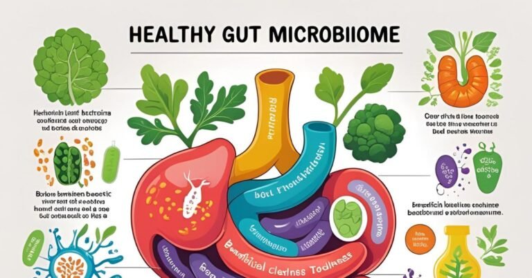 What kills bad gut bacteria - illustration of a healthy gut microbiome