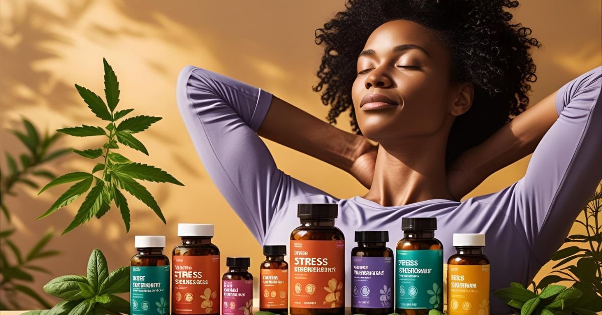 Best Stress Relief Supplements iHerb 2025 - Person finding peace amidst herbal leaves and supplements