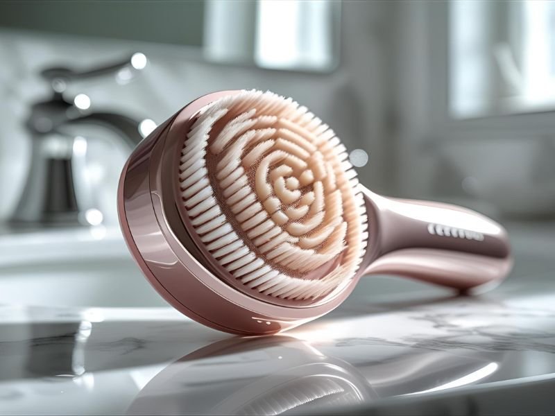 rotating brush with soft bristles