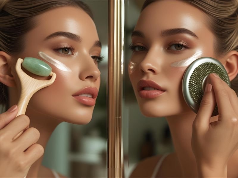 using jade roller vs gua sha on face