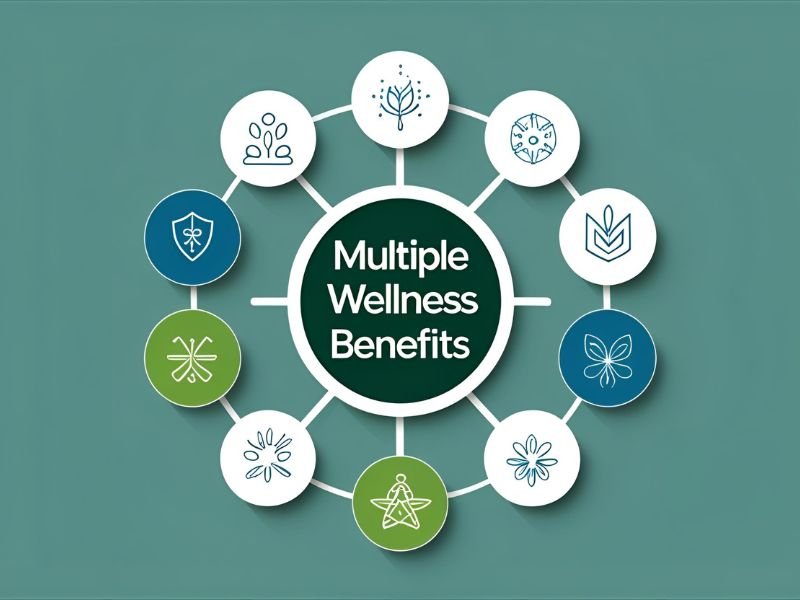Benefits of probiotics infographic summarizing gut health, immunity, digestion, and mood advantages, 2025